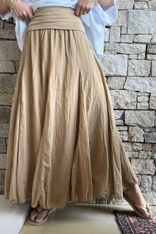 Songbird Bandeau Skirt Dress Camel - /2=